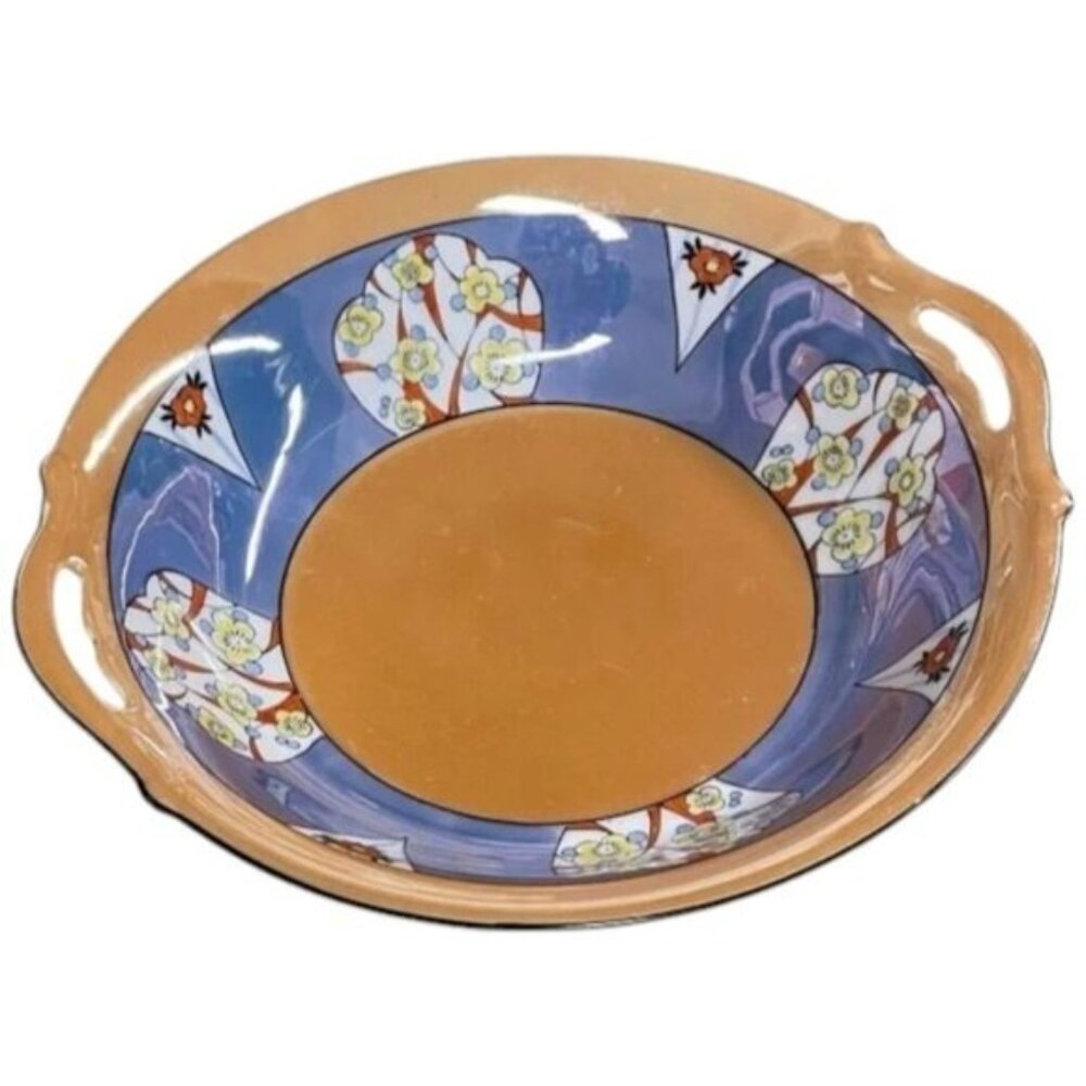 Vtg MEITO CHINA lustre ware hand painted Made in Japan bowl floral design EUC